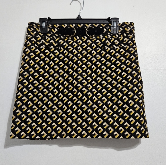 LOFT Dresses & Skirts - Ann Taylor LOFT Geometric Corduroy Skirt with built-in belt Size 4 Small
